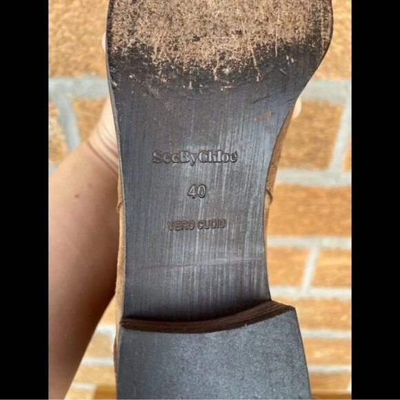 See by Chloe Janis Suede Belted Ankle Boots size 40/9.5 - Picture 9 of 14